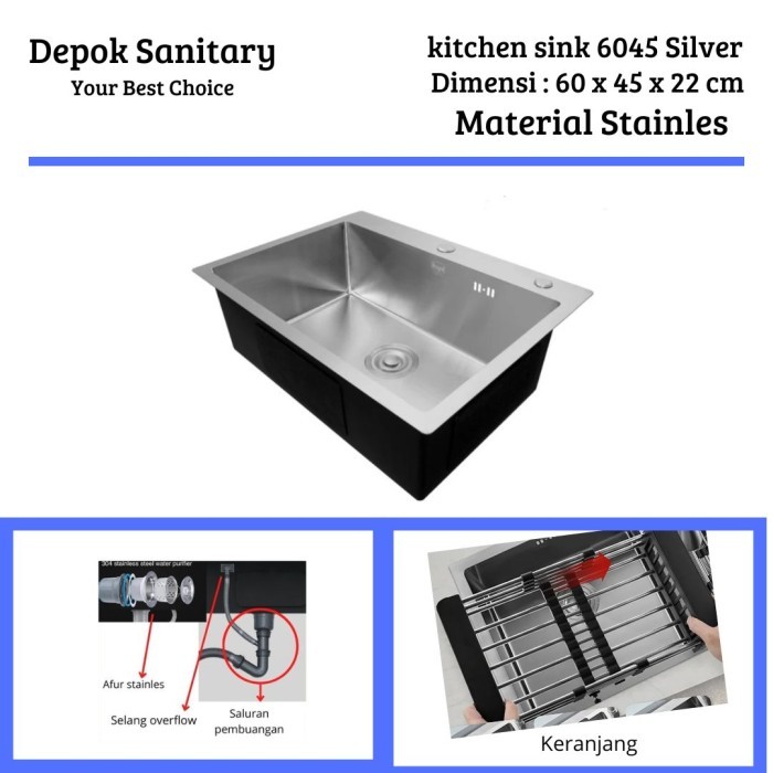 Kitchen sink black 6045 valpra/ kitchen sink 6045 hitam/ kitchen sink - LG SS BODY