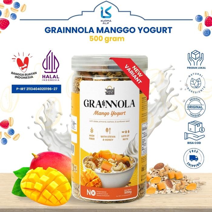 

Granola Timur Tengah 500 gr Oatmeal Isi Lengkap Almond Mete Dried Fruit - Mangga Yogurt