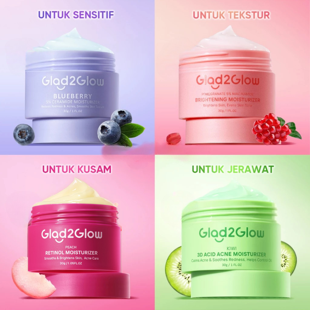 Glad2Glow - All Series Moisturizer Pomegranate Niacinamide Brightening Moisturizer SymWhite 377 Reti