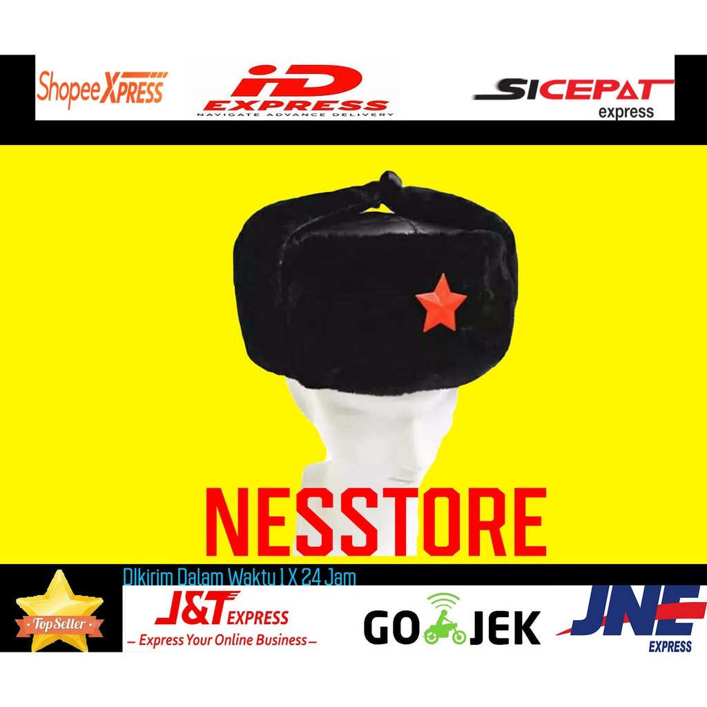 Topi Winter Rusia Red Star Rusia Ushanka Bintang Merah