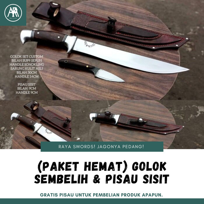 RV117 NEW TERLARIS Paket Hemat Golok Sembelih + Pisau Baja SUP9