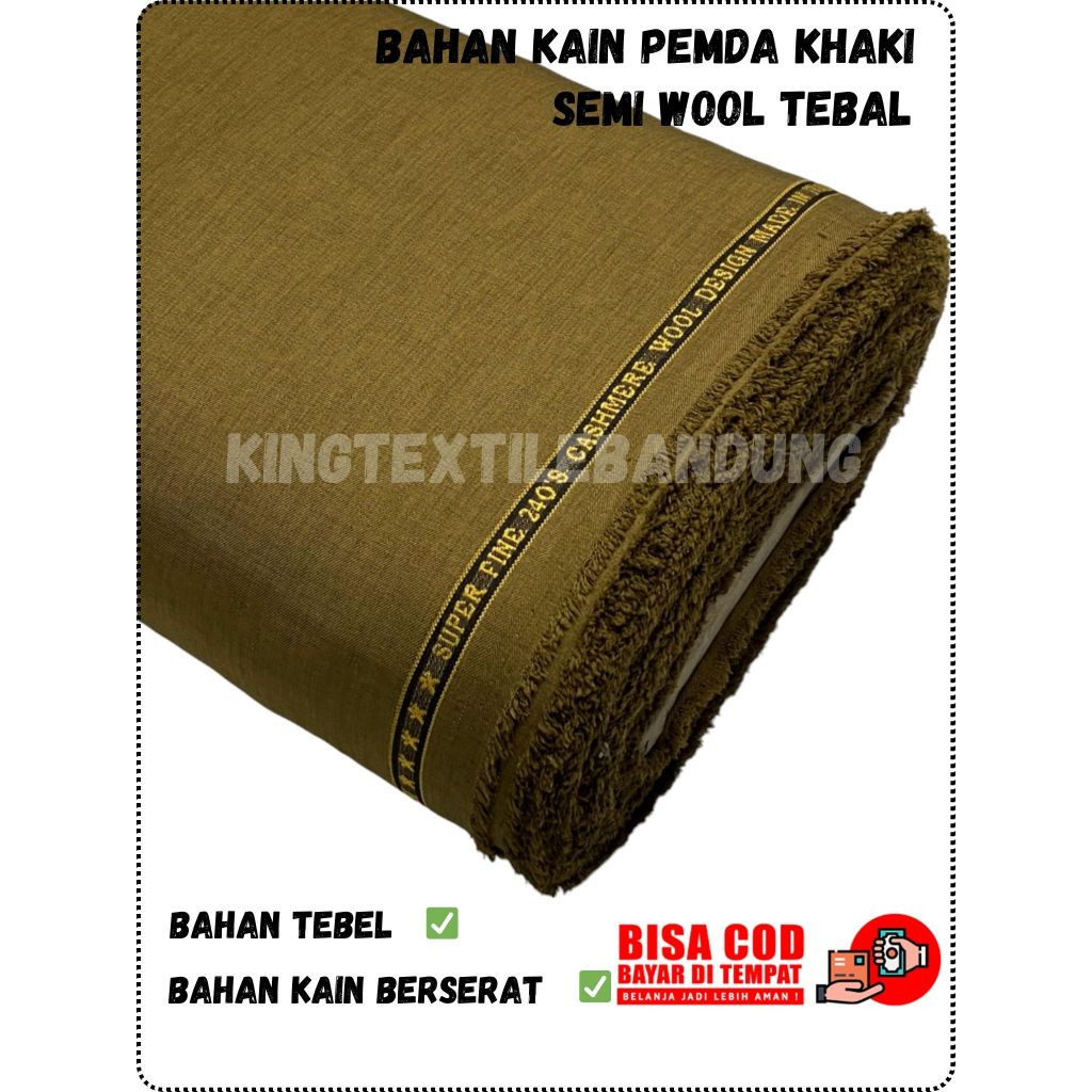 kain pemda khaki stelan kain baju seragam dinas pemda wanita/pria pdh asn bahan kain original