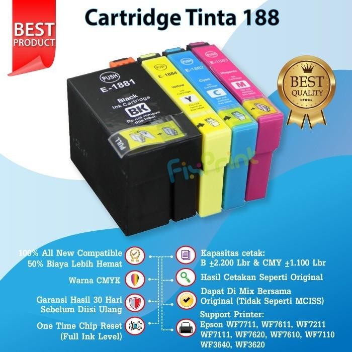Cartridge Tinta Epson T188 Compatible WF-7711 WF-7611 WF-7211 WF-7111 - Hitam