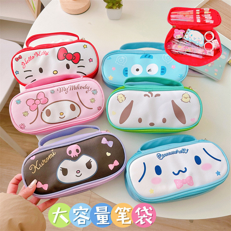 

azamtea2STORE( OTH951 ) Kotak pensil / pencil case tempat pensil anak perempuan - sanrio cinnamoroll melody kuromi hello kitty - blue biru pink merah muda purple ungu red merah