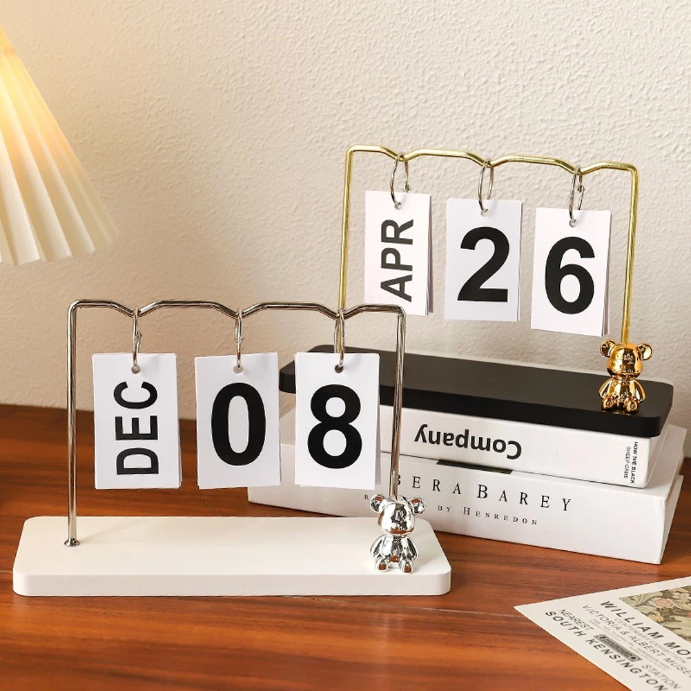 

COD Beruang kalender ornamen ruang tamu ruang kantor kalender desktop kantor kreatif kerajinan logam besi