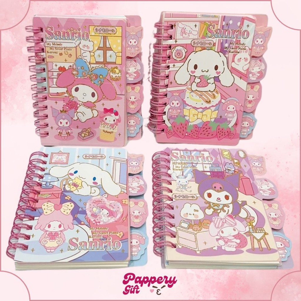 

Notebook Ring Buku Diary Aesthetic Buku Catatan Coil Book Sanrio Kuromi Melody Monroll 80 LEMBAR- SE0455