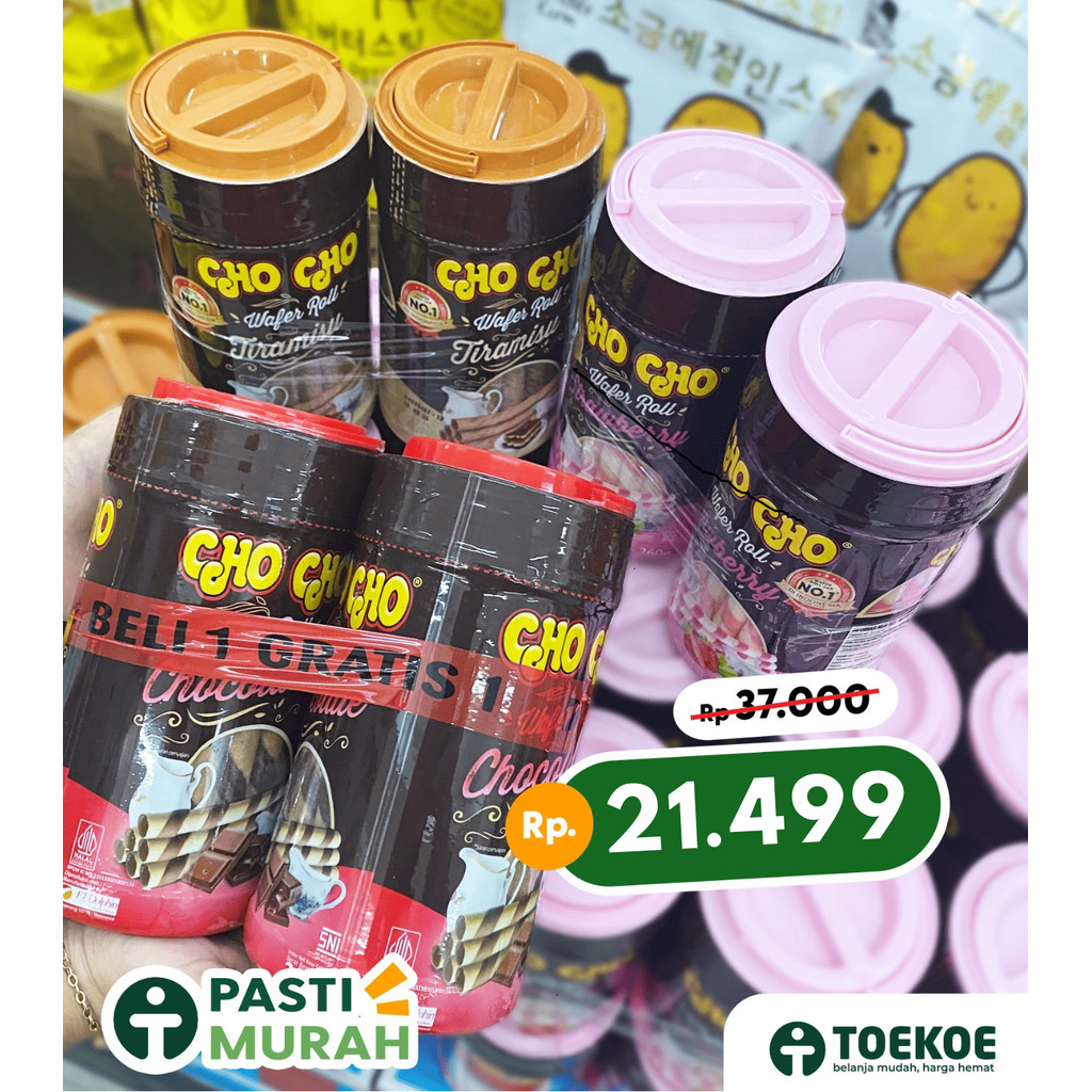 

[Buy 1 Get 1] TOEKOE Astor Cho Cho Wafer Roll Stick 260gr Coklat Stroberi Coconut Tiramisu
