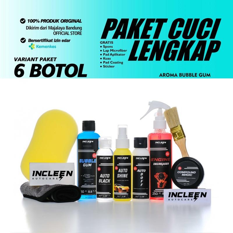 

Terlaris No. 1 | PAKET CUCI LENGKAP PENGKILAP PEMBERSIH PERAWATAN KENDARAAN 6 BOTOL by INCLEEN AUTO CARE Ban Mesin Microfiber Penghilang