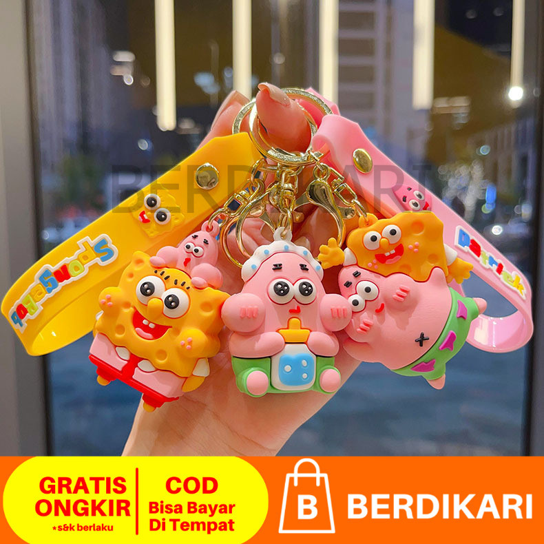 BD Gantungan Kunci Spongebob Silikon Premium / Gantungan Kunci Spongebob / Ganci Patrick / Gantungan