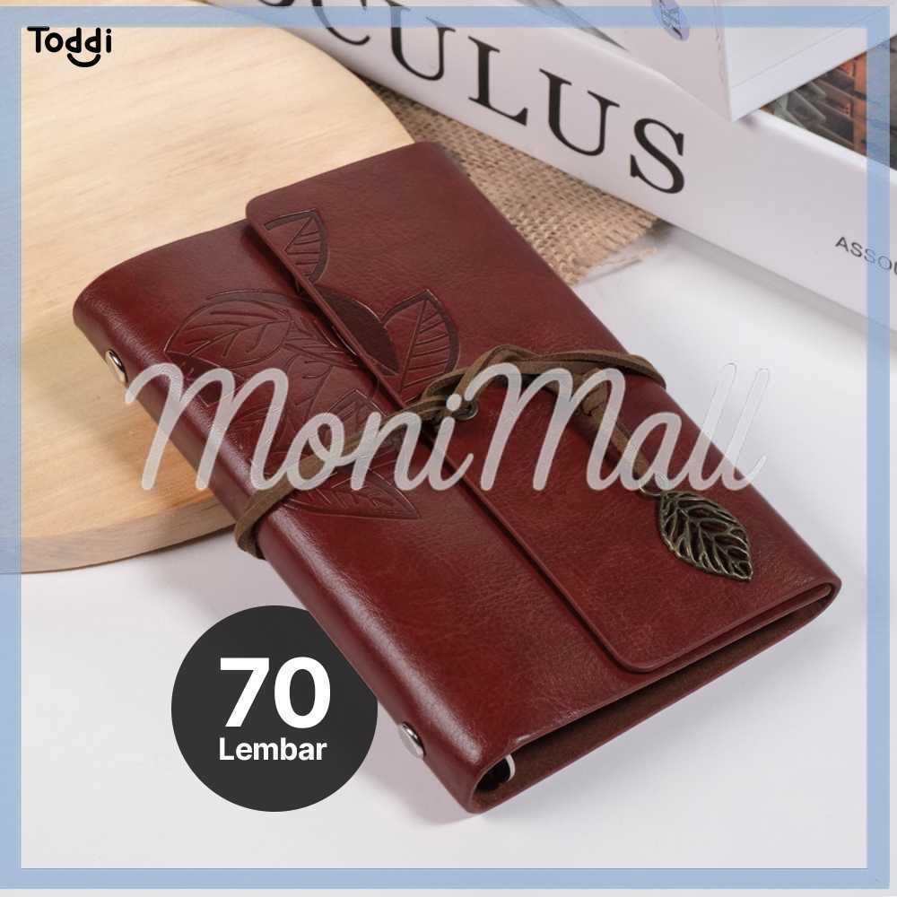 

Toddi PHANTACI Buku Catatan Binder Kulit Retro Leaf Kertas B7 - BSD666