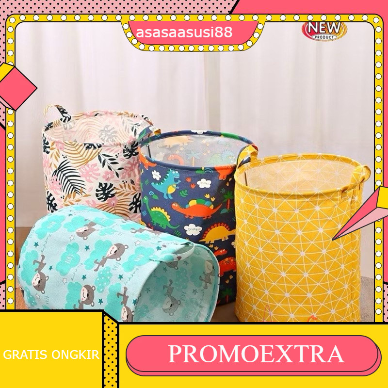 Keranjang Laundry Bag Motif / Laundry Bag Keranjang Baju Bulat Keranjang Baju Cucian Keranjang Penyi