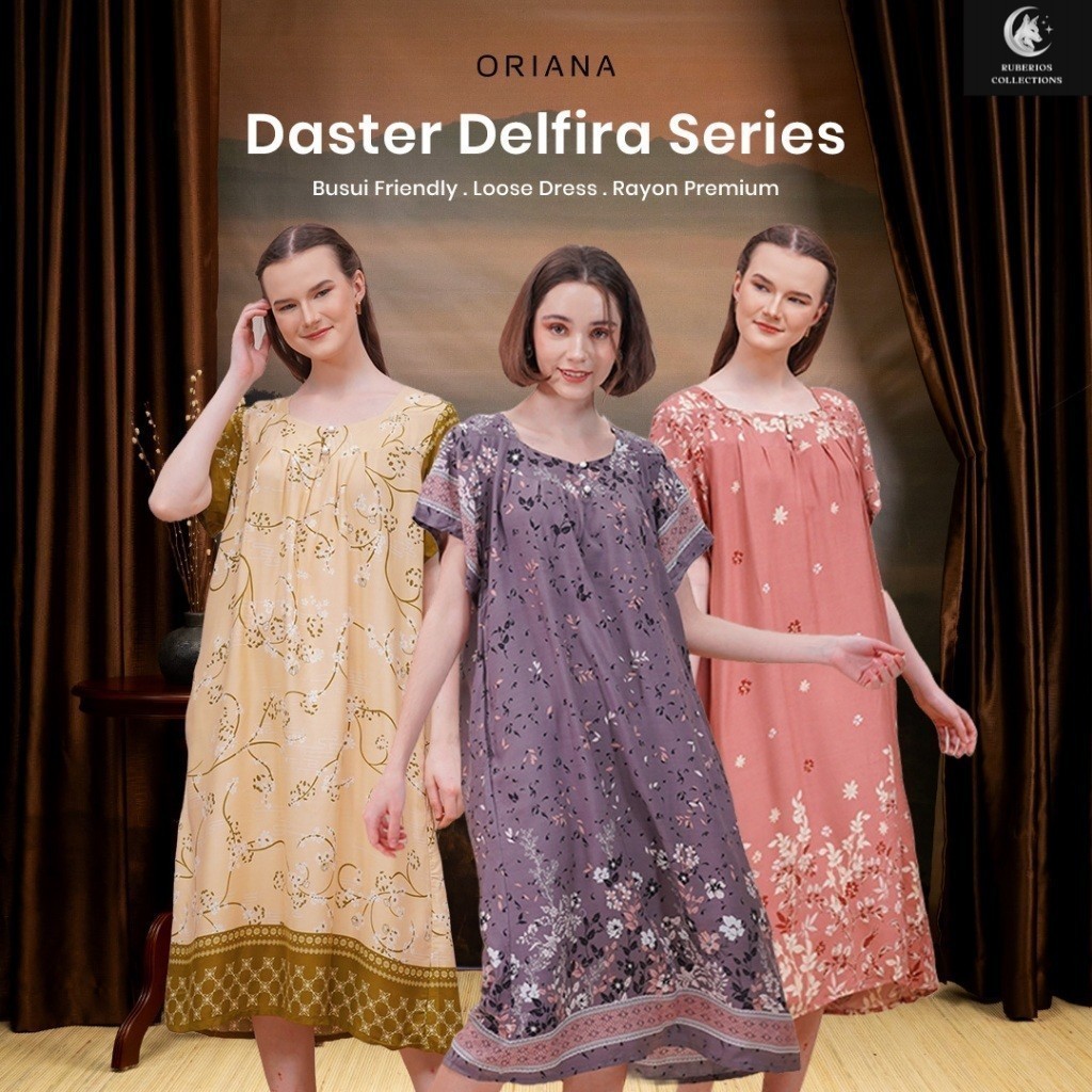 Oriana Homewear Maxi Dress Daster Delfira Collection Allsize
