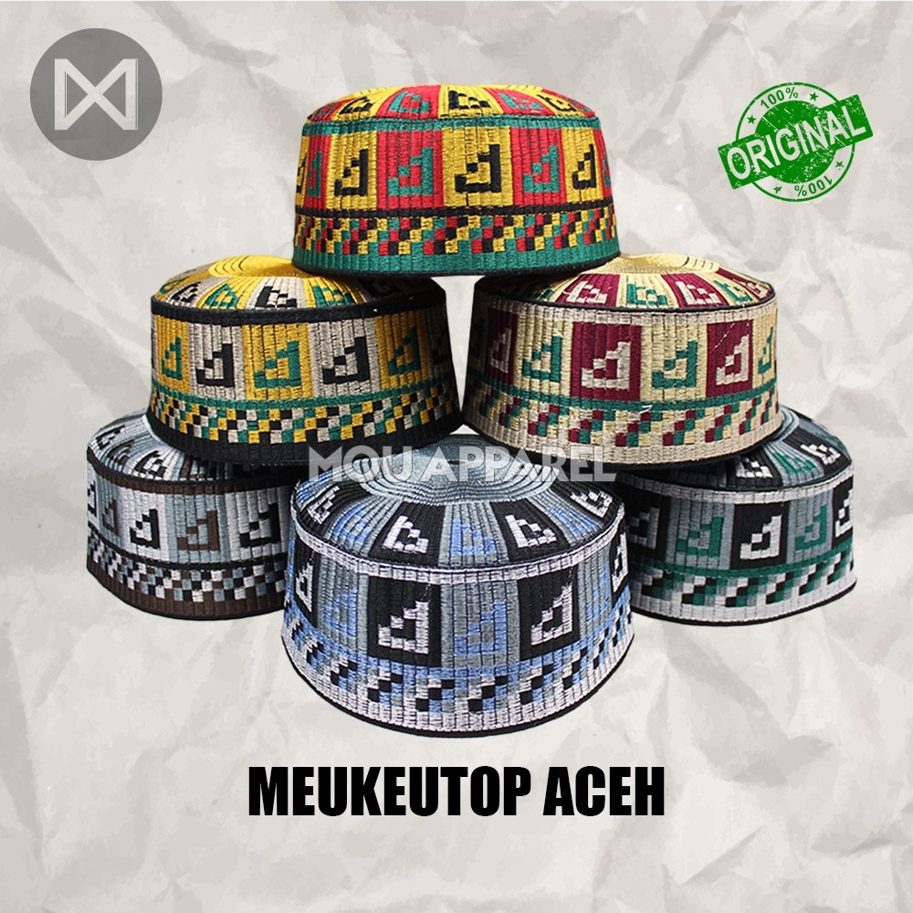 Peci Haji Meukeutop Aceh Teuku Umar Kopiah Sholat Pria Kopyah Solat Santri Laki Laki Dewasa Anak Kop