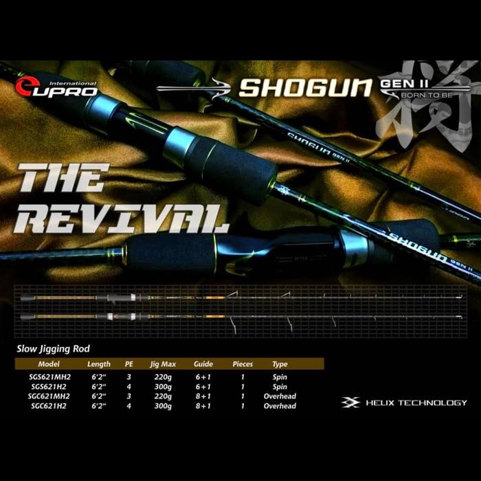 Eupro SHOGUN Gen II Slow Jig Spinning Rod (186 Cm) Joran 1 Section - SGS 621H2 PE:4