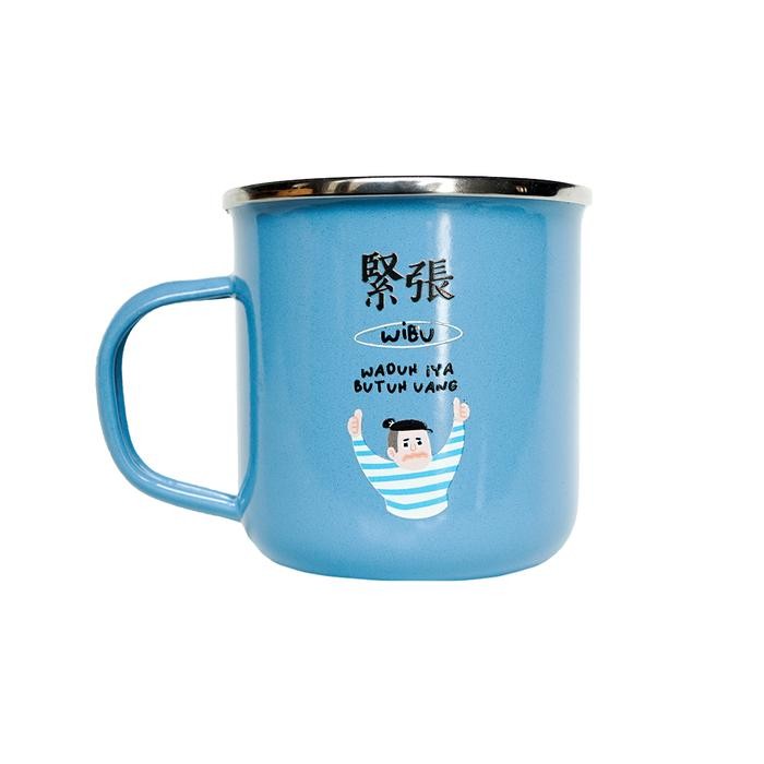 br e KITC Gelas Cangkir Enamel Mug - Wibu