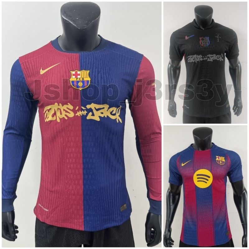 NEW LIVE 7 PLAYER ISSUE BARCELONA AWAY 2024 2025 JERSEY BOLA BAJU BOLA JERSEY FUTSAL PLAYER ISSUE BA