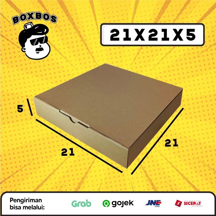

21x21x5 CM Pizza KARDUS Corrugated Packaging Box packing Diecut