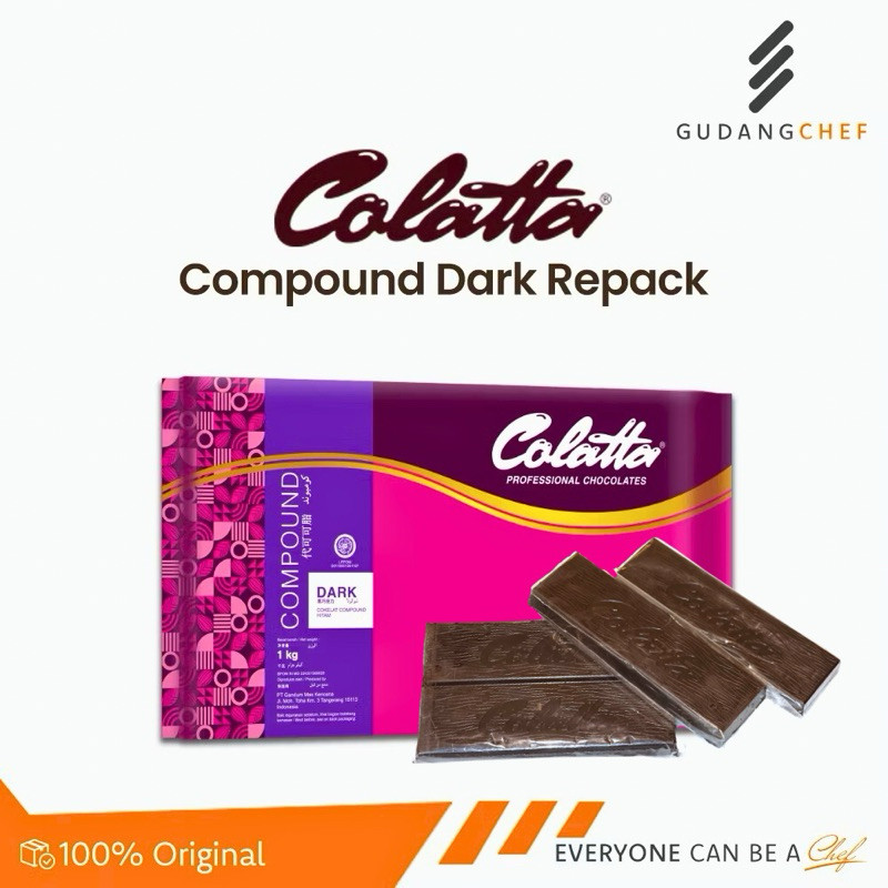 

Colatta Professional Dark Chocolate Compound Repack 200gr 400gr 800gr - Colatta Coklat Batang Serbaguna untuk Usaha Kuliner