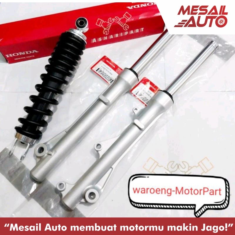 ORIGINAL PAKET LENGKAP AS SHOCK DEPAN PLUS TABUNG DAN SHOCKBLEKER BELAKANG HONDA BEAT KARBU HONDA VA