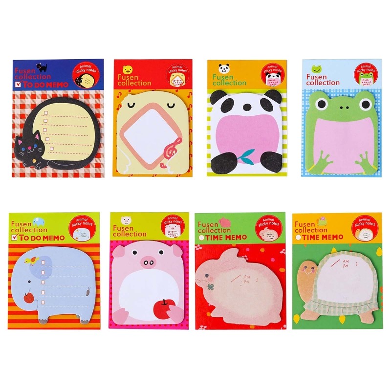 

Cartoon Animal Sticky Note Pad Adhesive Message Notes Tearable 20 Sheets School Stationery for Student Teacher Child