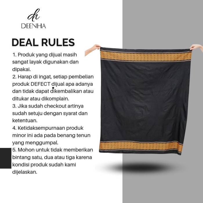 Deenha Sarung Tenun Salur Modern Majalaya Hitam