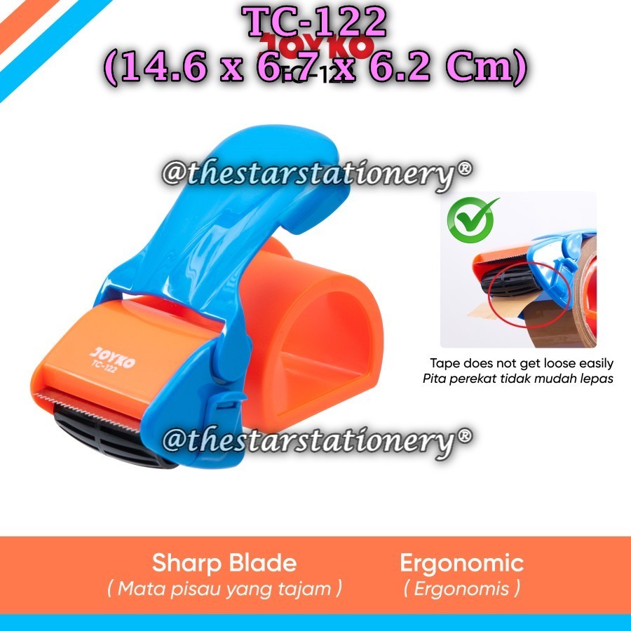 

(1 Biji) Tape Dispenser JOYKO TC-122 / Tape Cutter Pemotong Pita Perekat Joyko TC-122 (1 Biji)