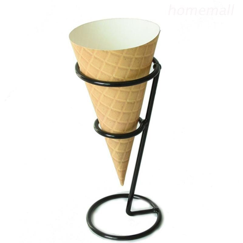 Ice Cream Cone Holder Stand Display Pajangan Toko Rak Besi Es Krim