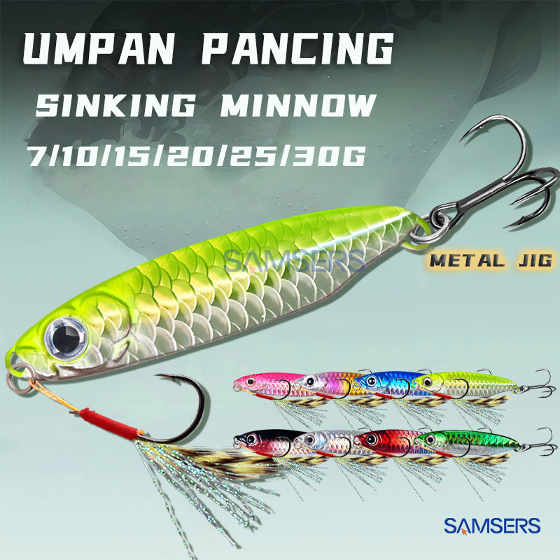 【Pengiriman Cepat】Metal Jig Umpan Pancing Sinking Minnow Umpan Pancing Sinking Casting Ultralight-SS
