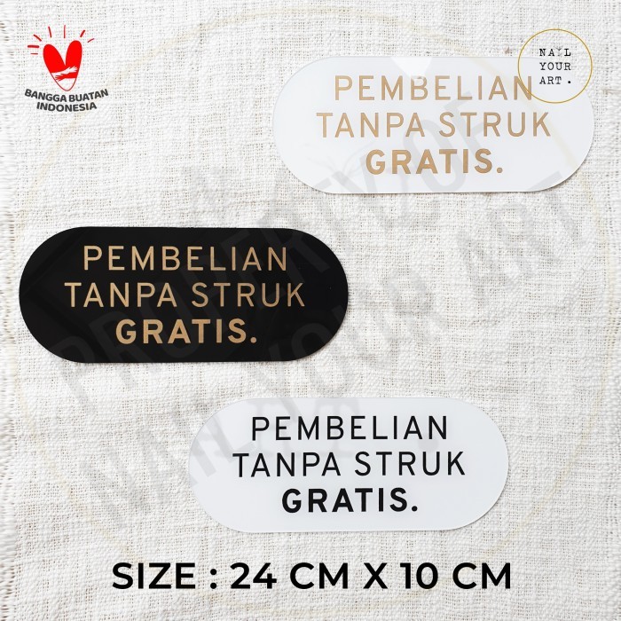 

RZ99 Sign Akrilik Pembelian Tanpa Struk GRATIS - Nail Your Art - Round - HITAM EMAS