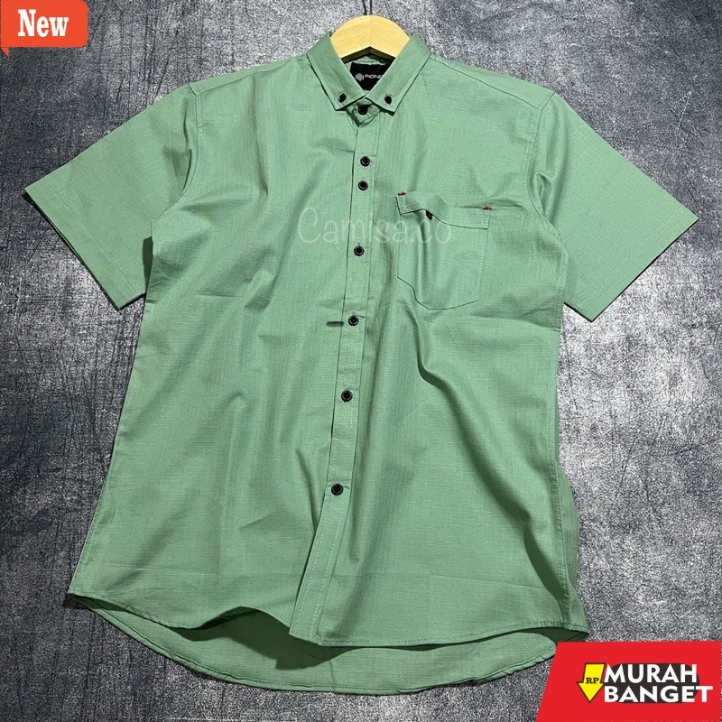 Kemeja formal pria KEMEJA PRIA SAGE GREEN POLOS LENGAN PENDEK COTTON CIGARET PREMIUM CAMISA.CO HEM P