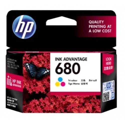 Hp Tinta Printer HP 680 Tri Colour Color Ink Cartridge Original