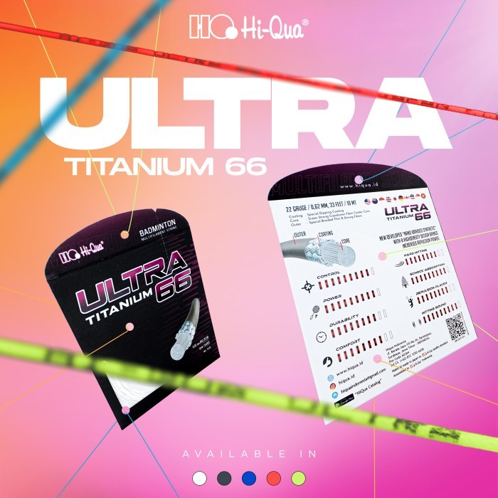 Hi-Qua Senar Raket Badminton Bulutangkis Ultra 66 Titanium
