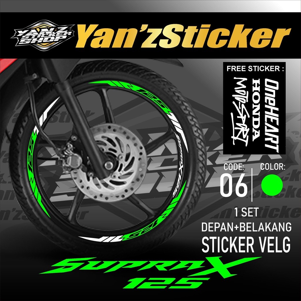 Aksesoris Stiker Cutting Sticker Lis Velg Motor Honda Supra X 125 List Pelek Velk Variasi Set Depan 