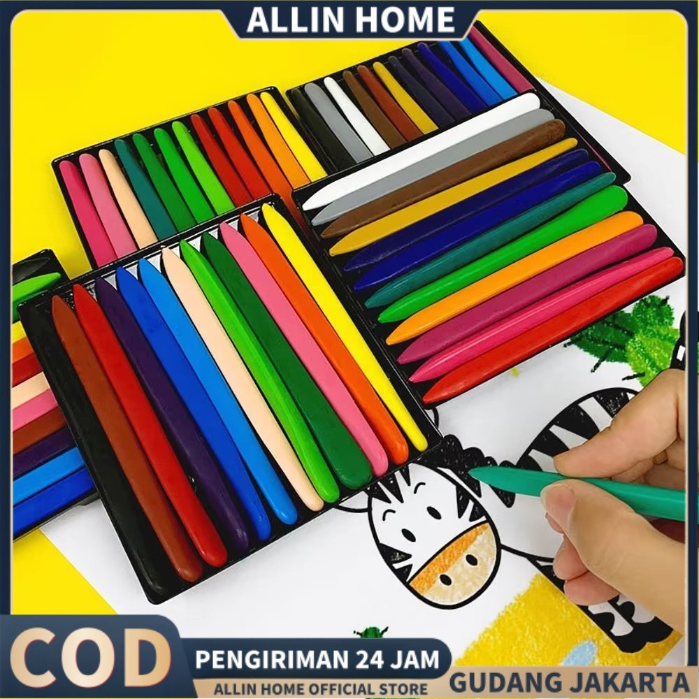 

Allinhome Set Krayon Segitiga 12/24/36 Warna Krayon Warna-warni Pastel Kepala Ganda Krayon yang Dapat Dicuci dan Dihapus Stik Minyak Grafiti Tahan Lama