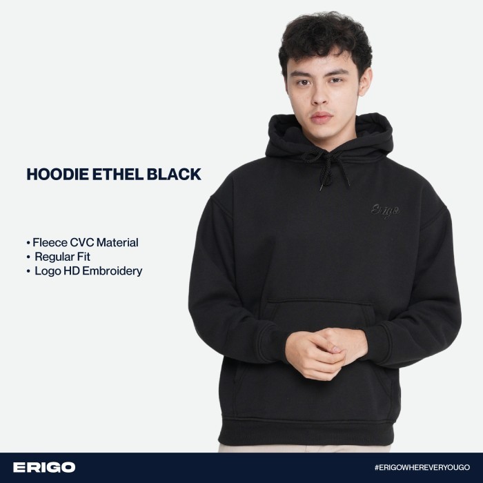 BEST SELLER Outerwear Unisex Erigo Hoodie Ethel Fleece Black - M