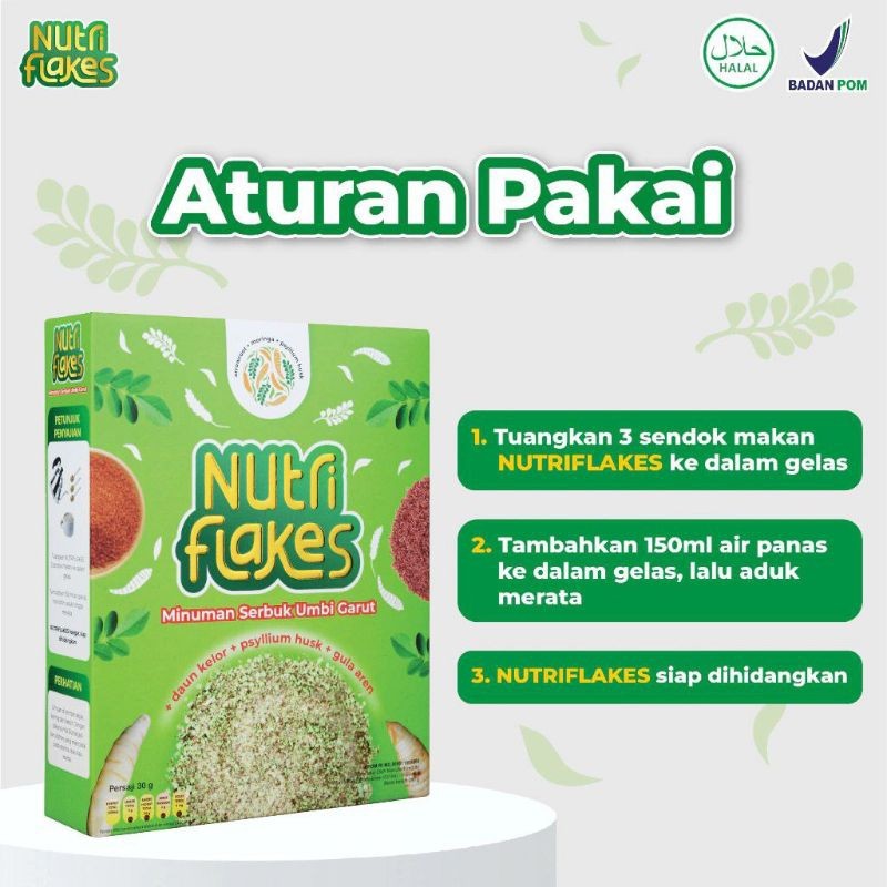 

Nutriflakes Original Sereal Umbi Garut Atasi Asam Lambung Maag dan Gerd 1 Box