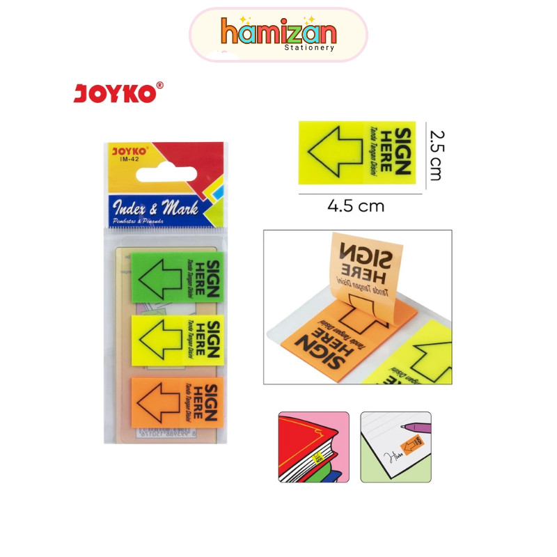 

Index & Mark / Sign Here / Pembatas Joyko IM-42 / Sticky Notes Plastik isi 3 warna x 20 lembar