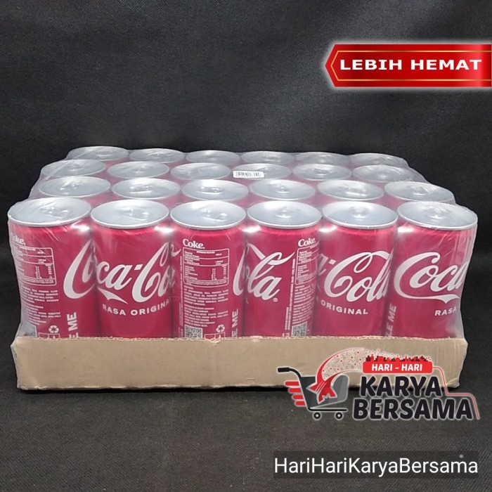 

MINUMAN RINGAN BERSODA COCA COLA COCACOLA KALENG PER CARTON ISI 24'S X 250ML