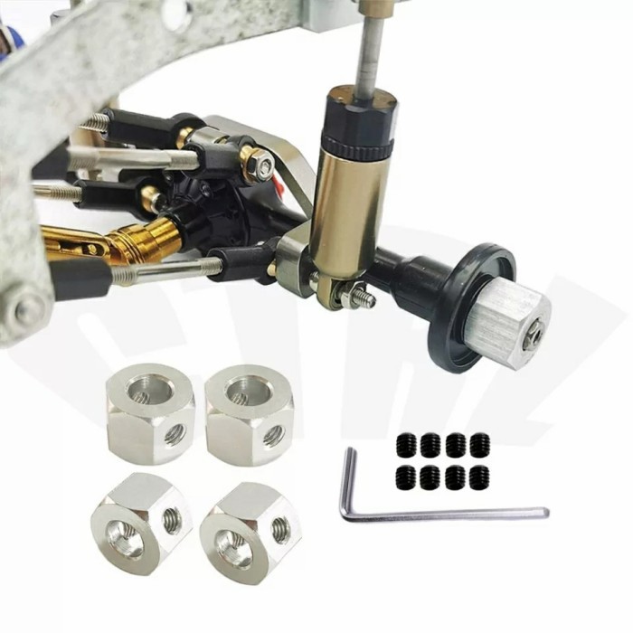 Hex adapter pelek 5mm ke 12mm RC MN WPL - Hitam