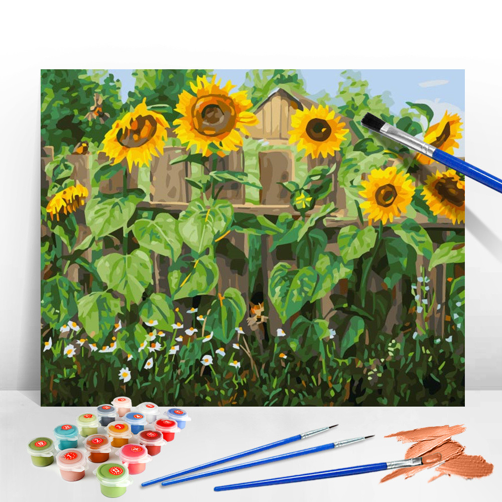 

Coloring By Numbers Sunflower Handicraft Oil Painting By Numbers Flower Handmade Home Decor Living Room Art Craft