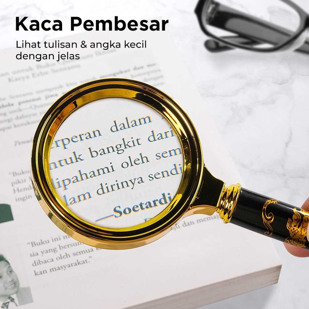 

FMSHOPP Kaca Pembesar Handheld Magnifying Glass Lup Magnifier 60mm 10X‼️COD‼️