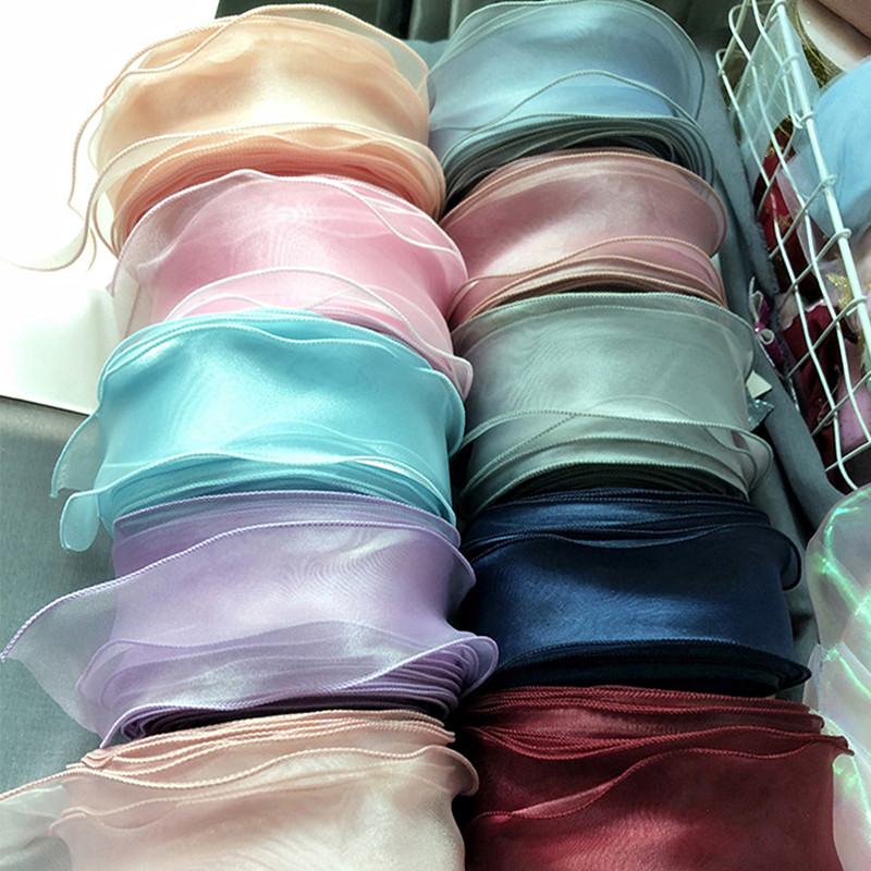 

5m Colorful Fishtail Organza Ribbon Straps Wavy Edge Trimmings Wedding Party Decor Diy Gift Packaging Bouquet Knotting Strip Bar