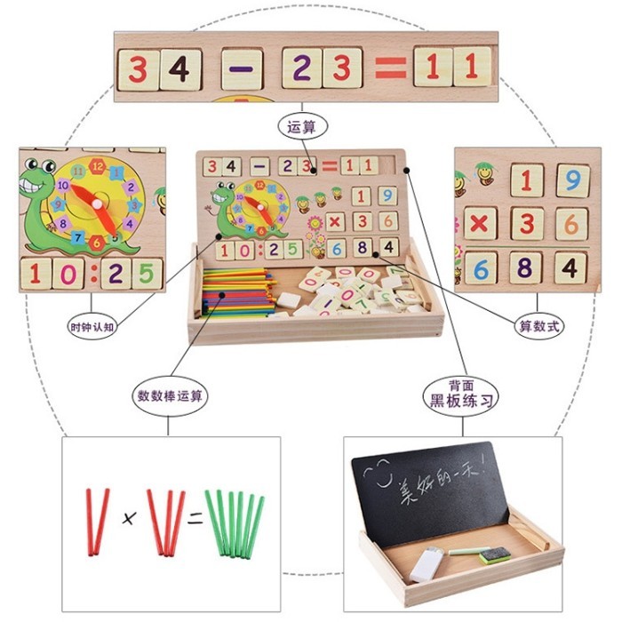 Mainan edukasi anak berhitung mengenal Jam / Mainan Edukasi Kayu Stik
