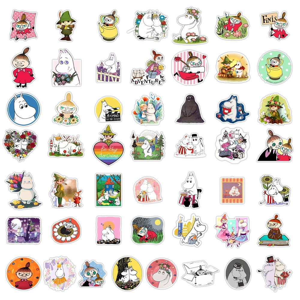 

50 Pcs Sticker Moomin Vinyl Waterproof untuk Tempelan Laptop Tumbler HP Koper DIY [19]