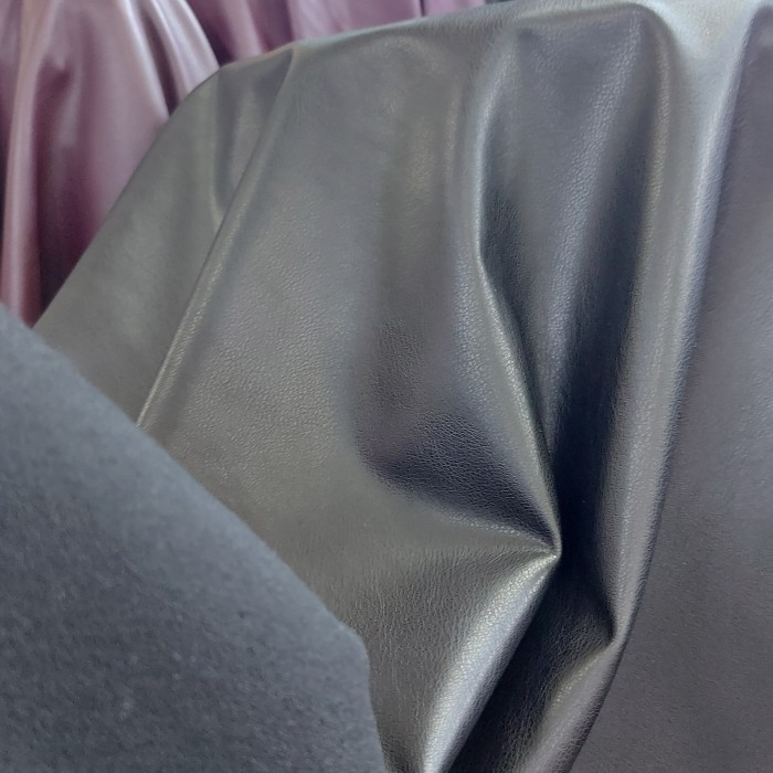 kain kulit sintetis/bahan jaket dan sepatu - Hitam doff