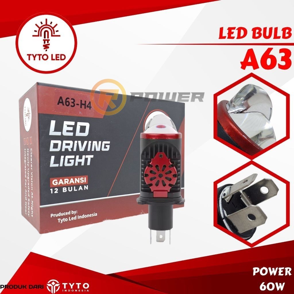 Lampu Utama H4 Tyto Led A63 H4 Led Bulb 60watt High Low Waterproof