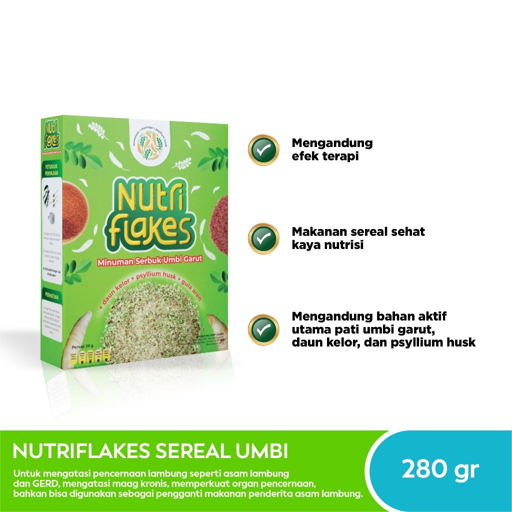 

NUTRIFLAKES SEREAL UMBI GARUT 280gr SEREAL PROGRAM DIET