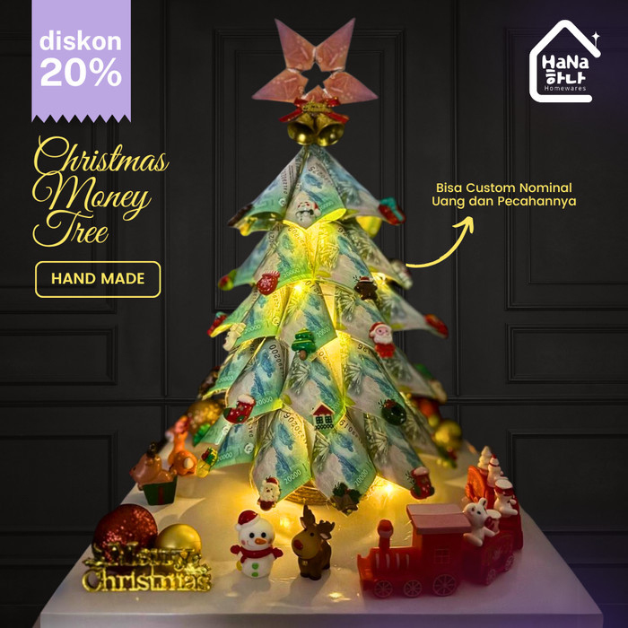 

Kado Natal Unik - Jual DIY Money Tree Christmas Hampers Pohon Natal - Gift Hadiah Natal - Money Cake