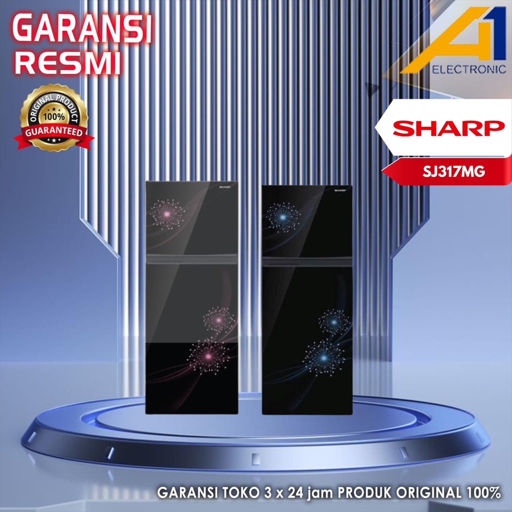 SHARP Kulkas SJ 317 MG / SJ317MG / SJ 317MG GB / GR 2 Pintu 256 L