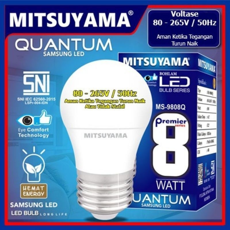 lampu rumah bohlam LED 8watt quantum mitsuyama